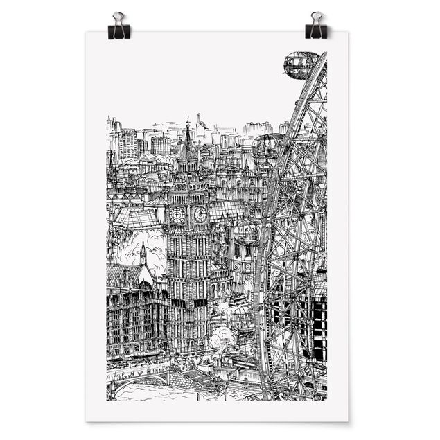 Städte Poster Stadtstudie - London Eye