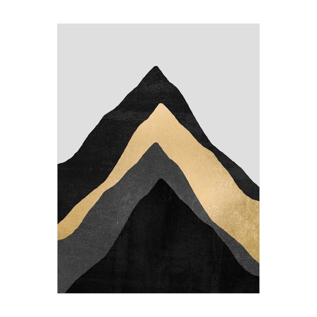 Teppich modern Goldener Berg Schwarz Weiß