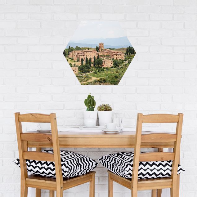 Hexagon Bild Alu-Dibond - Charming Tuscany