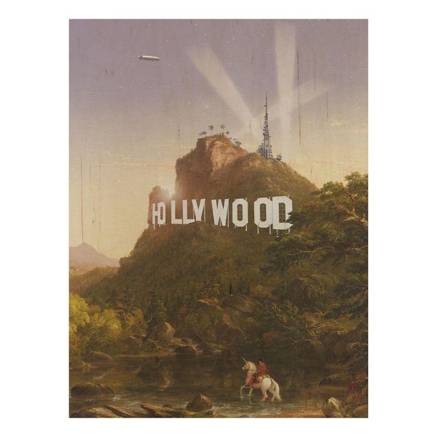 Moderne Holzbilder Gemälde Hollywood