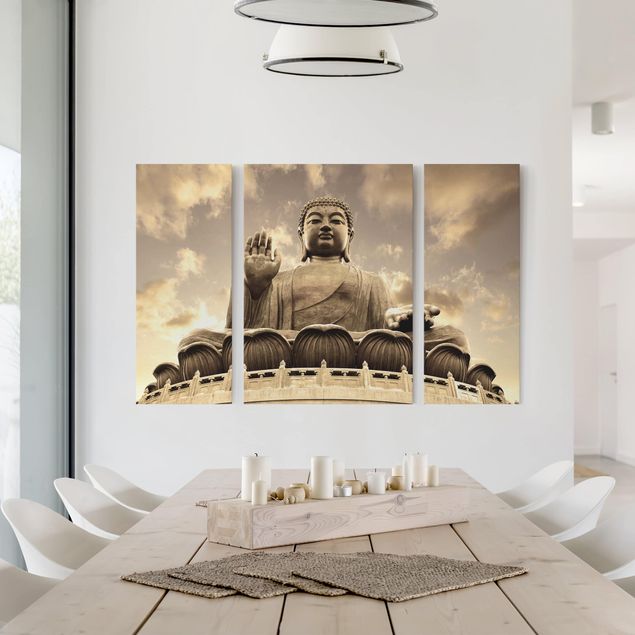 Retro Wandbilder Großer Buddha sepia