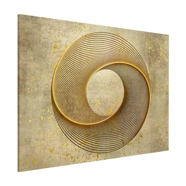 Bilder für die Wand Line Art Kreisspirale Gold