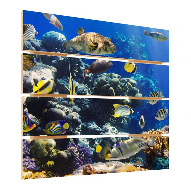 Holzbild - Underwater Reef - Quadrat 1:1