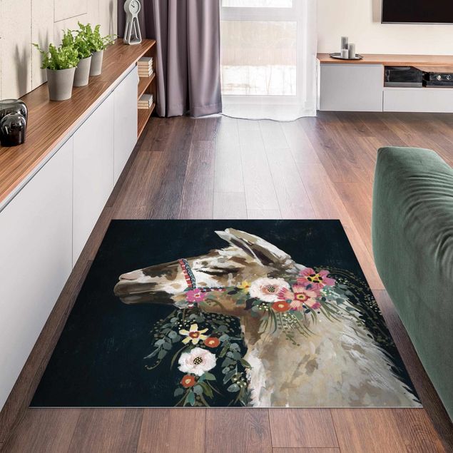 Teppiche Lama mit Blumenschmuck II