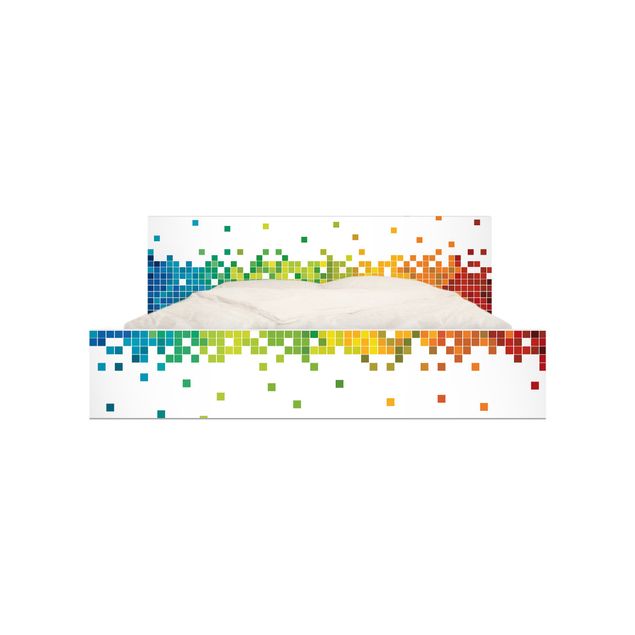 Selbstklebende Folie bunt Pixel-Regenbogen