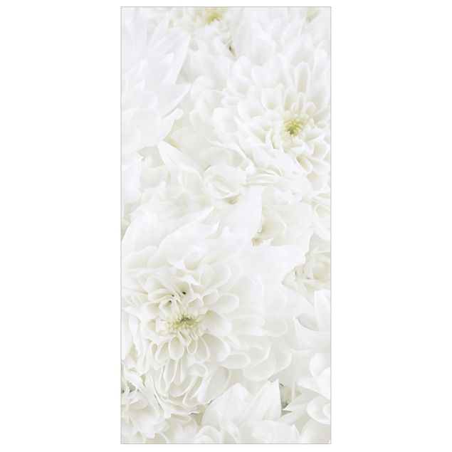 Raumteiler - Dahlien Blumenmeer weiß 250x120cm