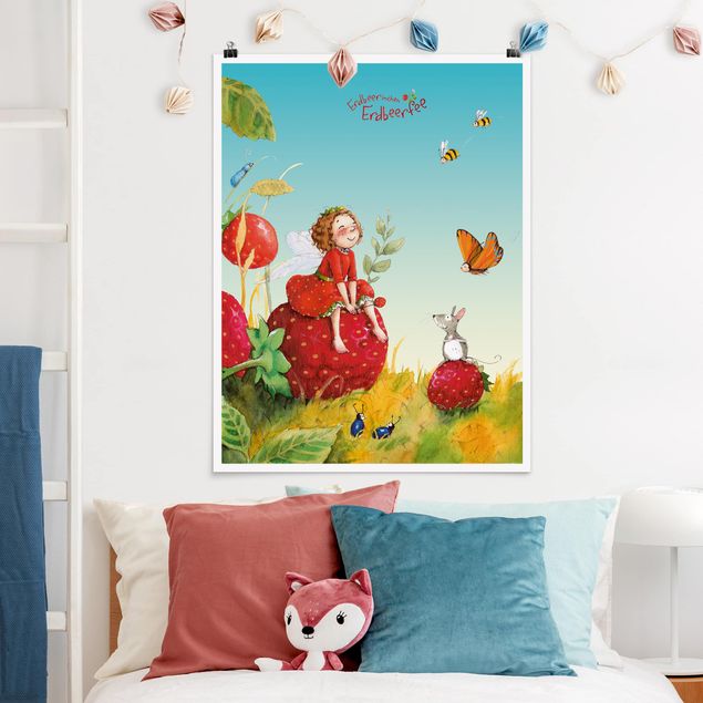 Poster Illustration Erdbeerinchen Erdbeerfee - Zauberhaft