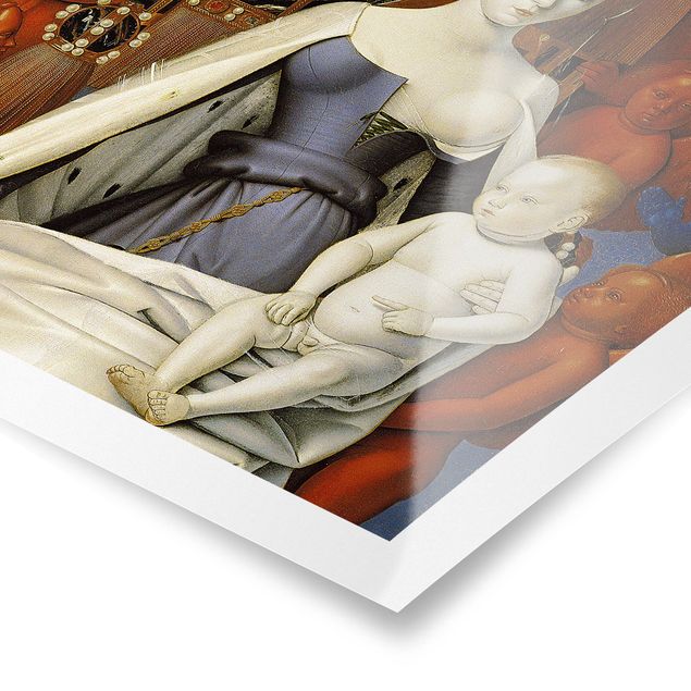 Poster - Jean Fouquet - Die thronende Madonna - Quadrat 1:1