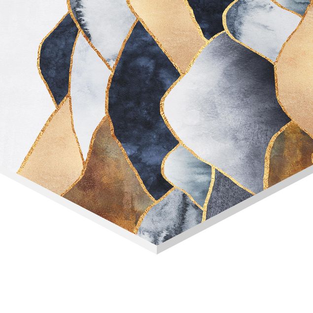 Hexagon Bild Forex - Goldene Berge Aquarell