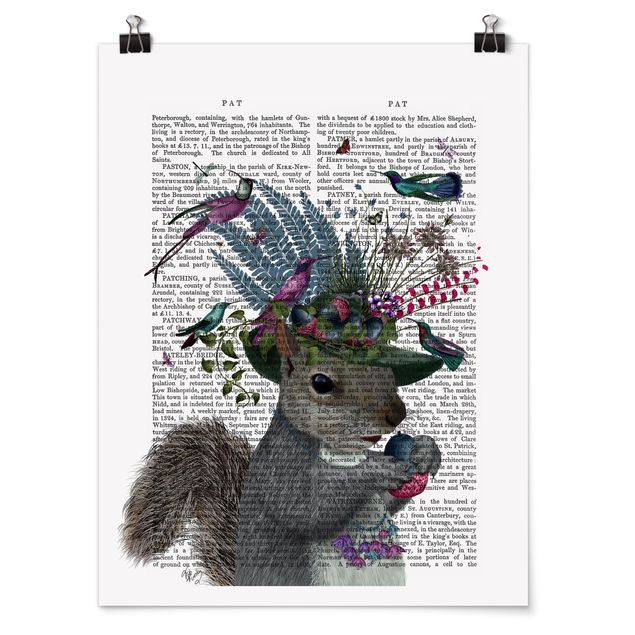 Tiere Poster Vogelfänger - Eichhörnchen mit Eicheln