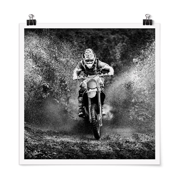 Poster Motocross im Schlamm