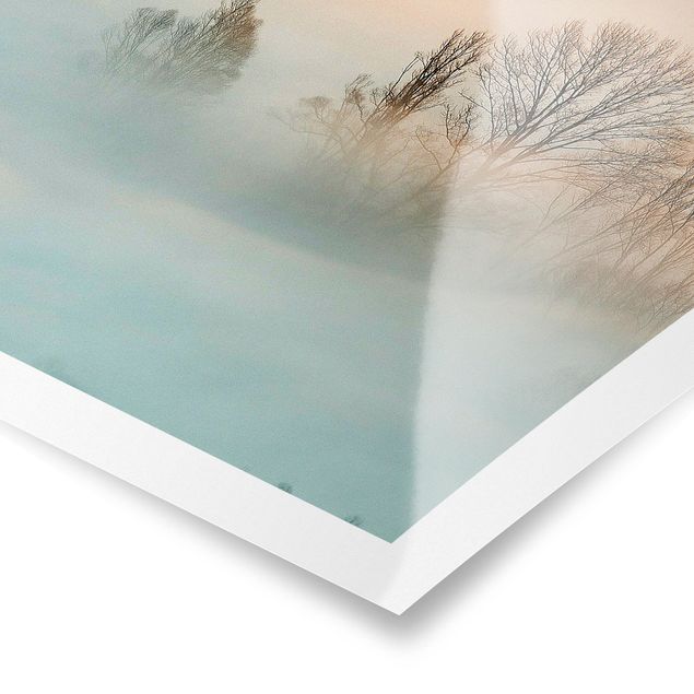 Poster - Nebel bei Sonnenaufgang - Quadrat 1:1