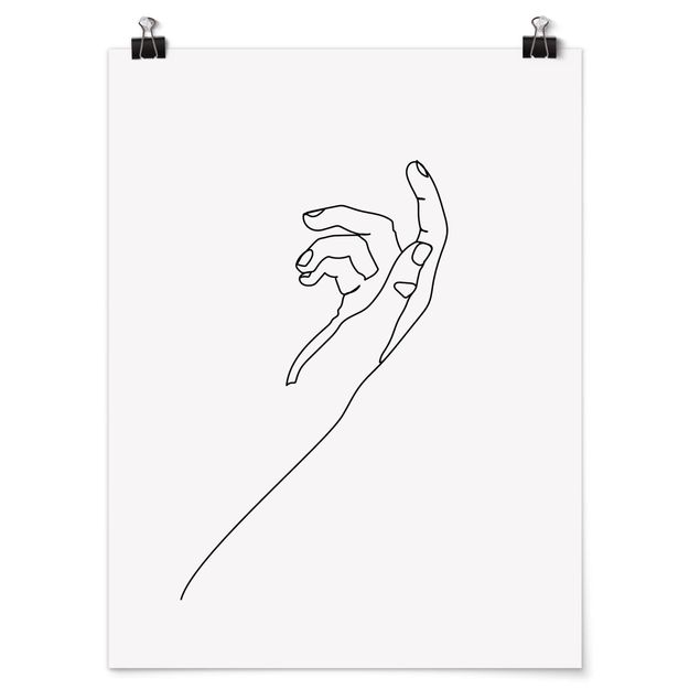 Poster - Fragende Hand Line Art - Hochformat 4:3