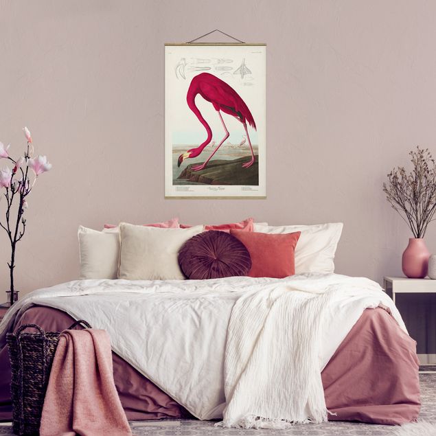 Bilder für die Wand Vintage Lehrtafel Amerikanischer Flamingo