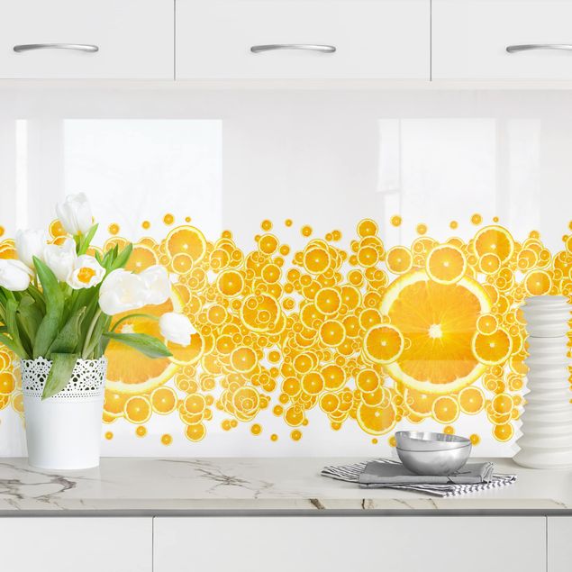 Küchenrückwand - Retro Orange Pattern
