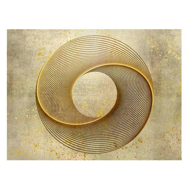 Memoboard Line Art Kreisspirale Gold