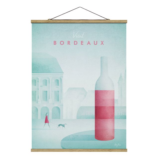 Stoffbild mit Posterleisten - Reiseposter - Bordeaux - Hochformat 3:4