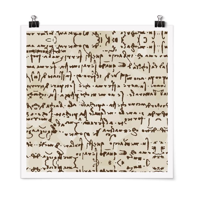 Poster - Da Vinci Manuskript - Quadrat 1:1