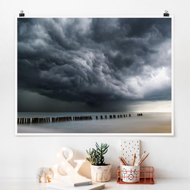 Poster Natur Sturmwolken über der Ostsee