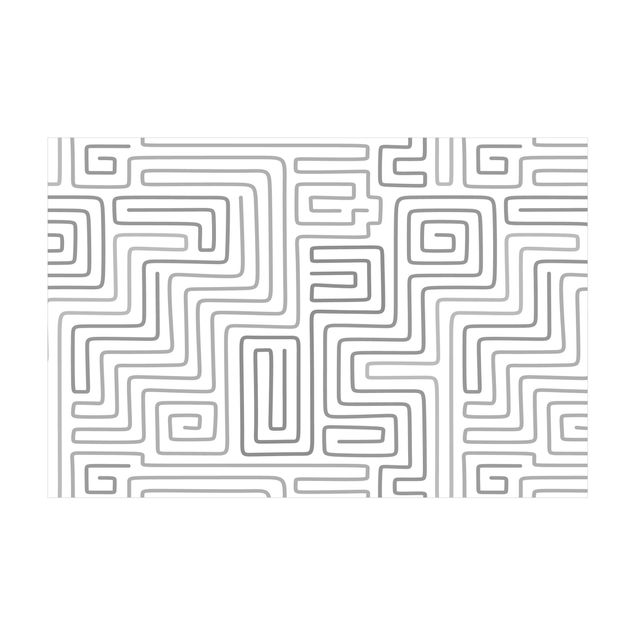 Grauer Teppich Labyrinth Muster in Grau