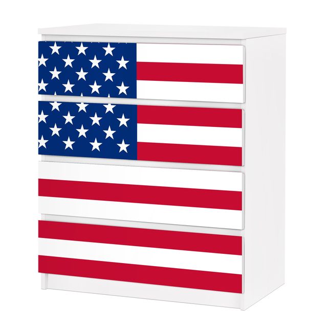 Klebefolie IKEA Malm Kommode Flag of America 1