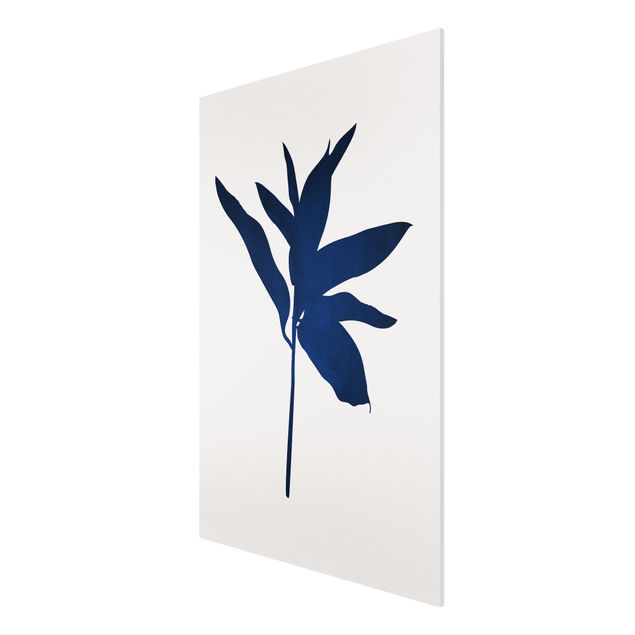 Forex Fine Art Print - Grafische Pflanzenwelt - Blau - Hochformat 3:2