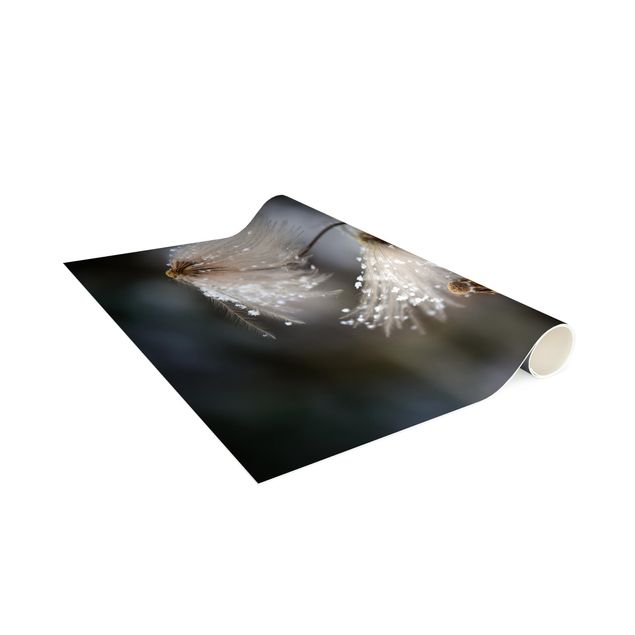 Teppich modern Pusteblumen mit Schneeflocken