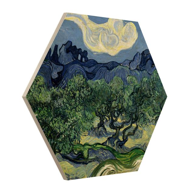 Holzbilder Landschaften Vincent van Gogh - Olivenbäume