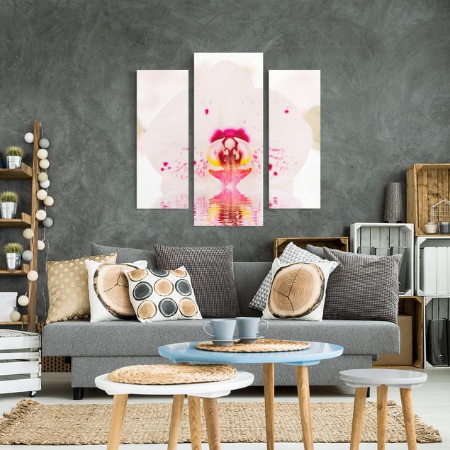 Wandbilder Blumen Gepunktete Orchidee auf Wasser