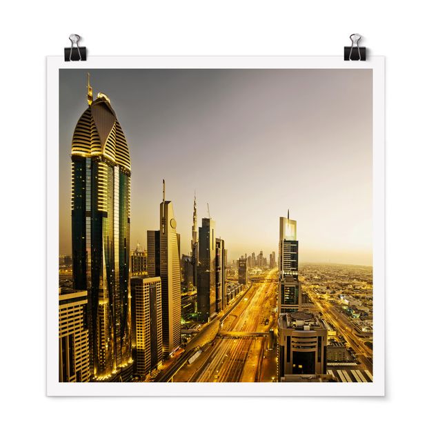Poster - Goldenes Dubai - Quadrat 1:1