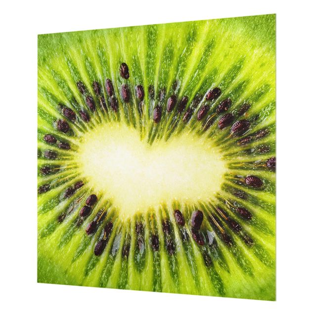 Glas Spritzschutz - Kiwi Heart - Quadrat - 1:1