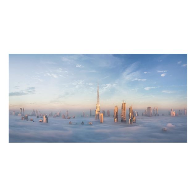 Spritzschutz Glas - Dubai über den Wolken - Querformat - 2:1