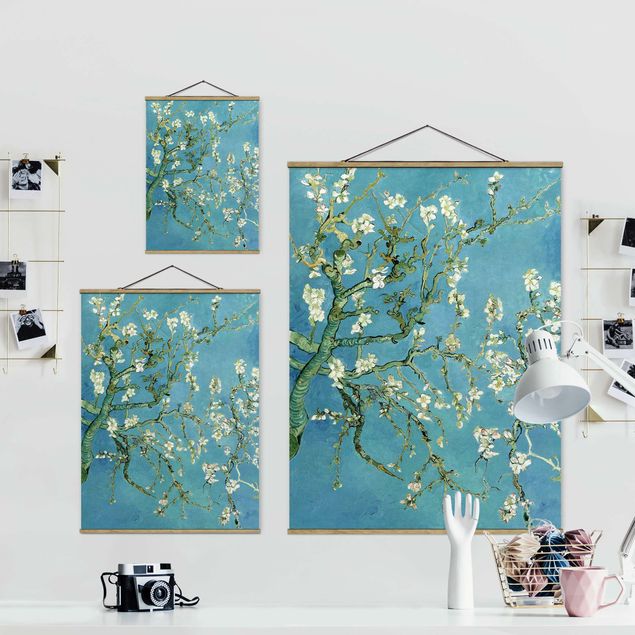 Stoffbilder mit Holzleisten Vincent van Gogh - Mandelblüte