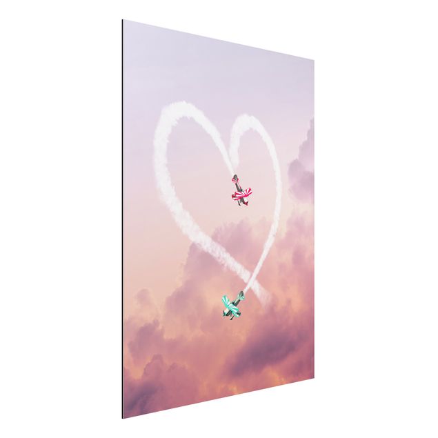 Schöne Wandbilder Herz mit Flugzeugen