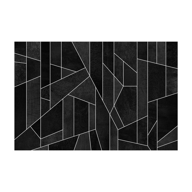 Moderne Teppiche Schwarz Weiß Geometrie Aquarell