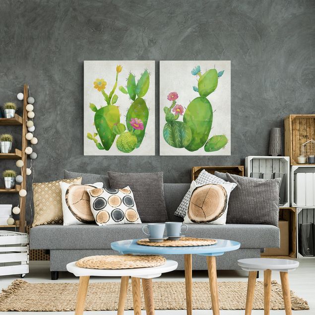 Leinwandbilder Blumen Kaktusfamilie Set II