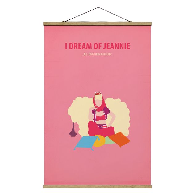 Stoffbild mit Posterleisten - Filmposter I dream of Jeannie - Hochformat 2:3
