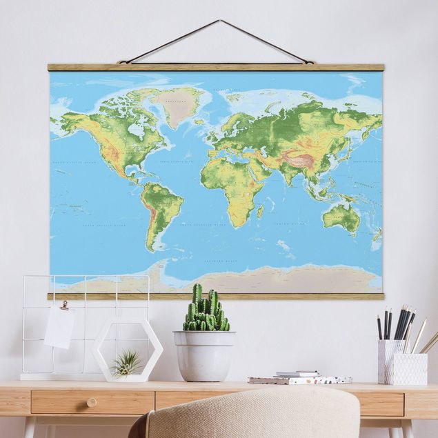 Schöne Wandbilder Physische Weltkarte