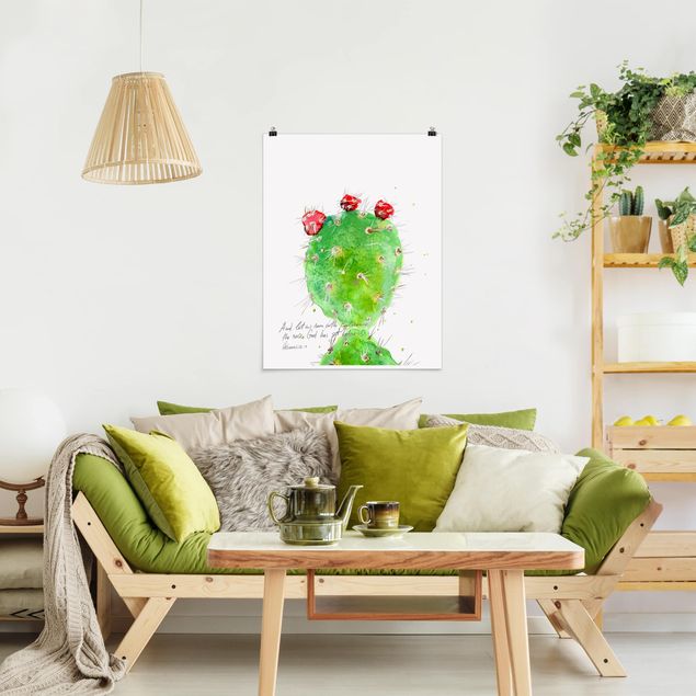Blumen Poster Kaktus mit Bibelvers IV