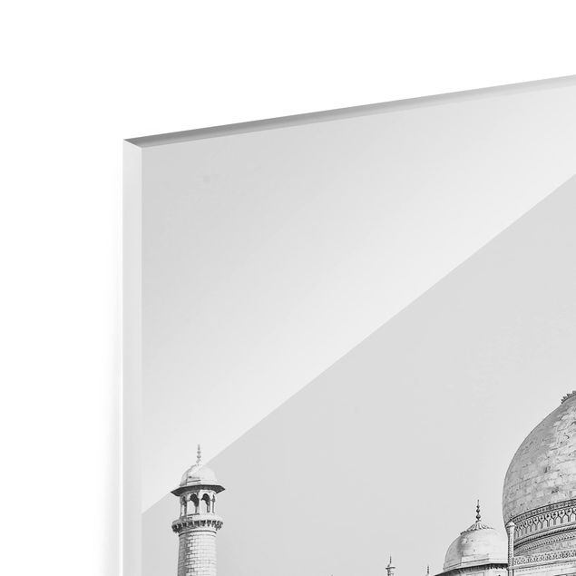 Glas Spritzschutz - Taj Mahal in Grau - Querformat - 4:3