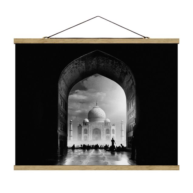 Stoffbild mit Posterleisten - Das Tor zum Taj Mahal - Querformat 4:3