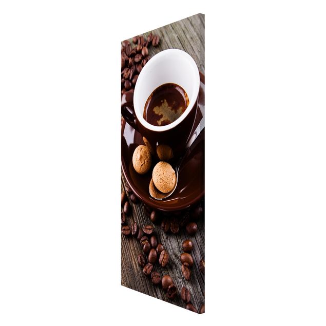 Magnettafel mit Motiv Kaffeetasse mit Kaffeebohnen