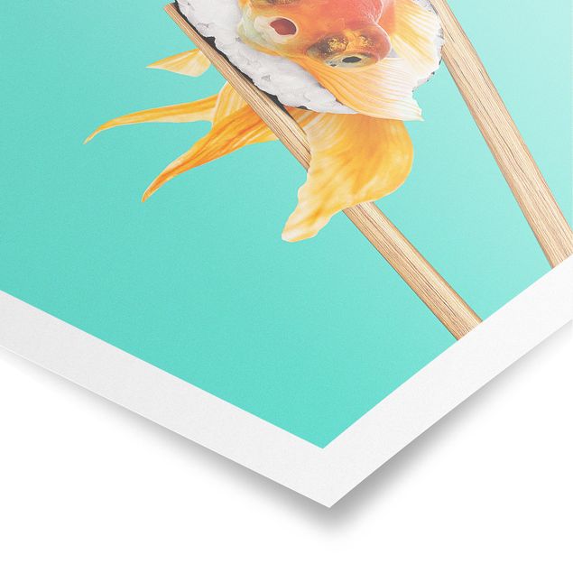 Poster bestellen Sushi mit Goldfisch