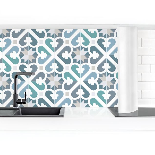 Küchenrückwand Muster Geometrische Fliesen - Wasser