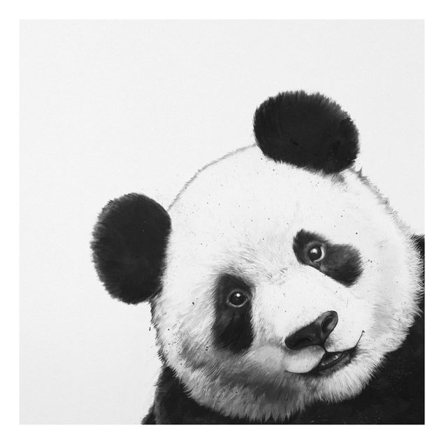 Wandbilder Tiere Illustration Panda Schwarz Weiß Malerei