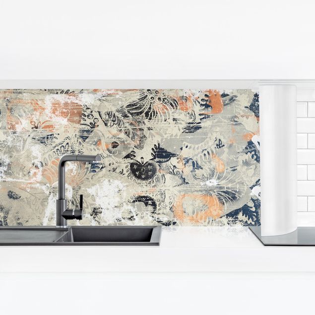 Küchenrückwände selbstklebend Terracotta Collage II