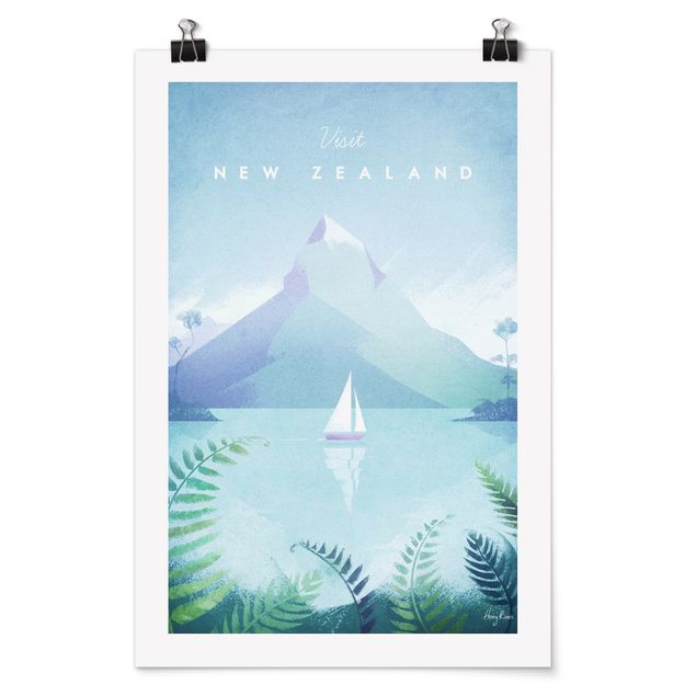 Retro Poster  Reiseposter - Neuseeland