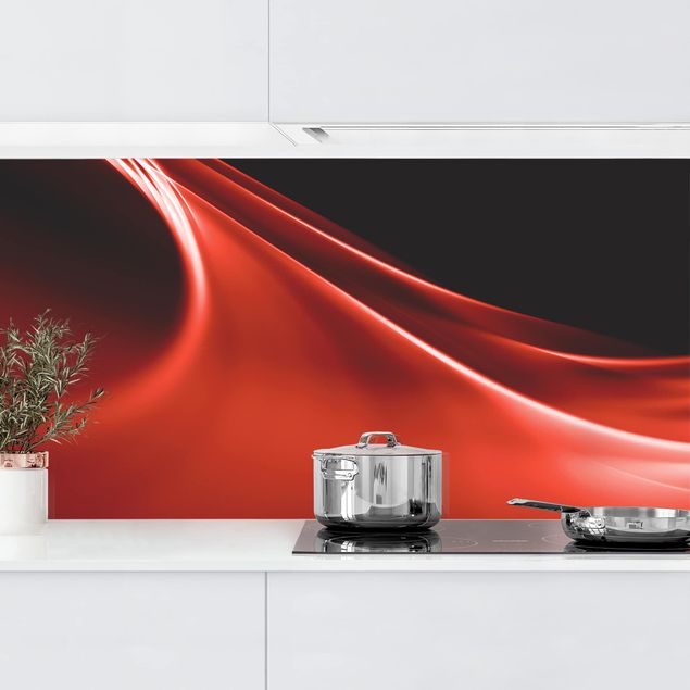 Küchenrückwände Platte Red Wave