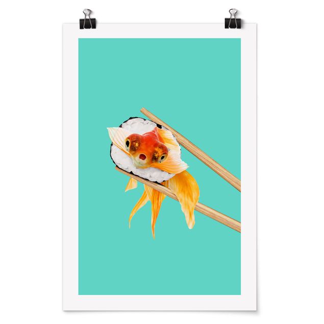 Schöne Wandbilder Sushi mit Goldfisch