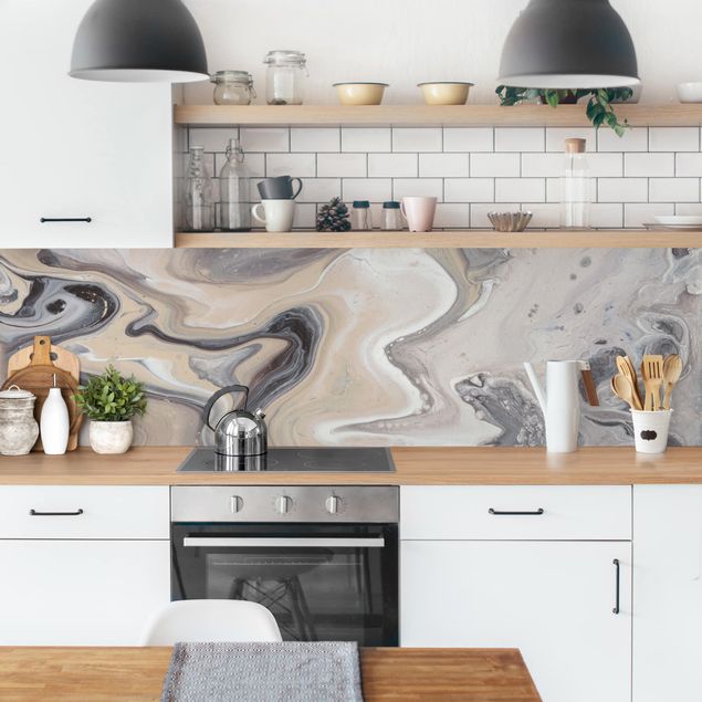 Küchenrückwand abstrakt Gesteinsschmelze II
